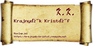 Krajnyák Kristóf névjegykártya