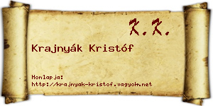 Krajnyák Kristóf névjegykártya