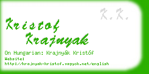 kristof krajnyak business card