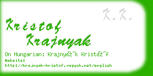 kristof krajnyak business card